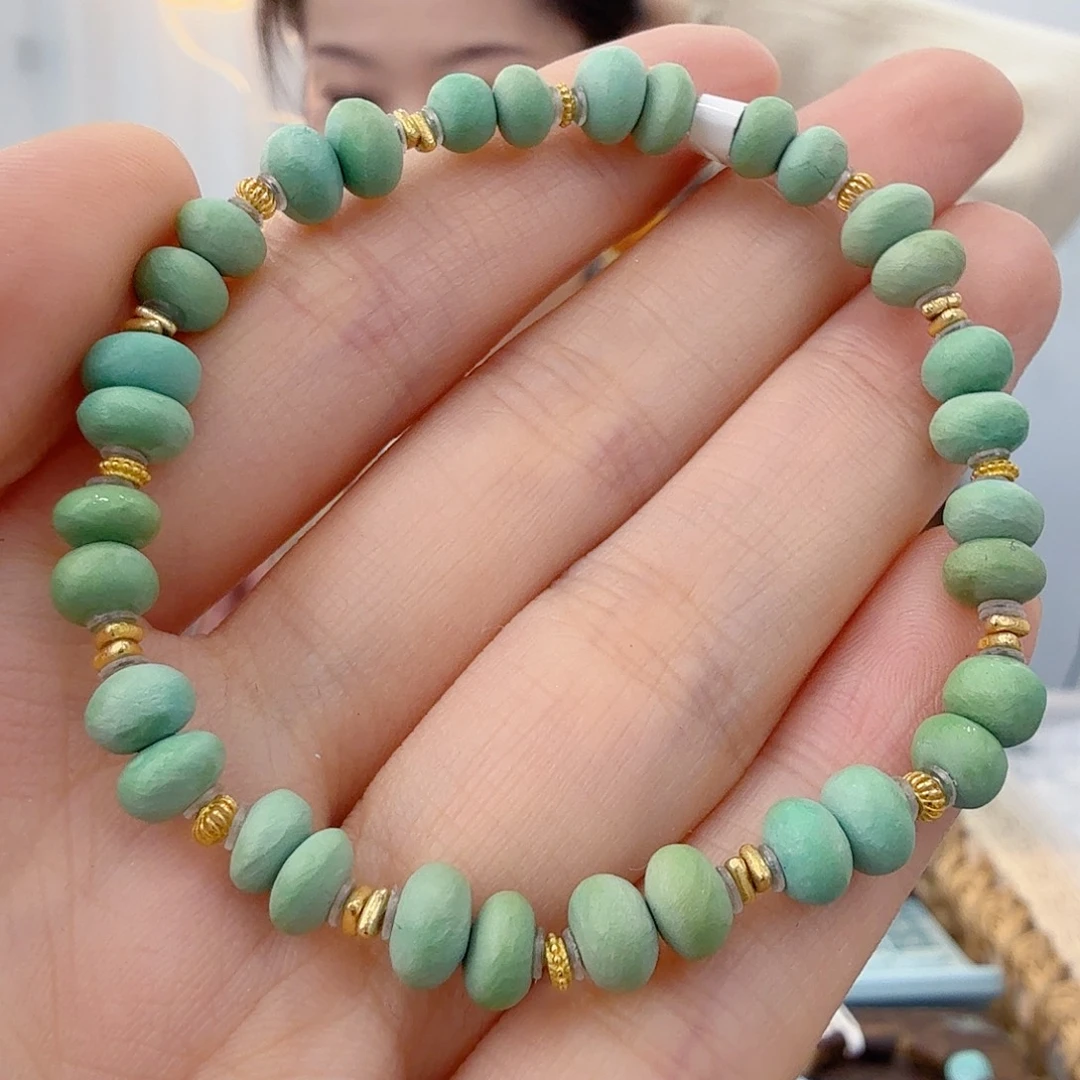 绿松石18K金镶嵌珠宝半成品