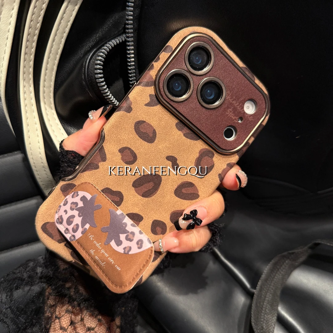 秒变苹果17复古豹纹大视窗适用苹果17promax/16/15潮牌手机保护壳