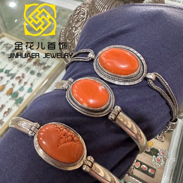 足银银制品 蒙古元素原创老旭日手链纯手工古典时尚民族风