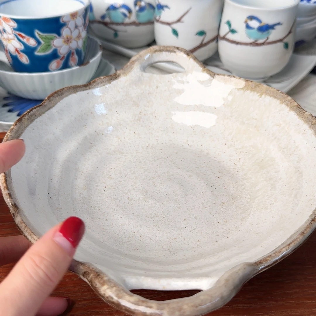 瓷片1只25.5厘米双耳钵，全新