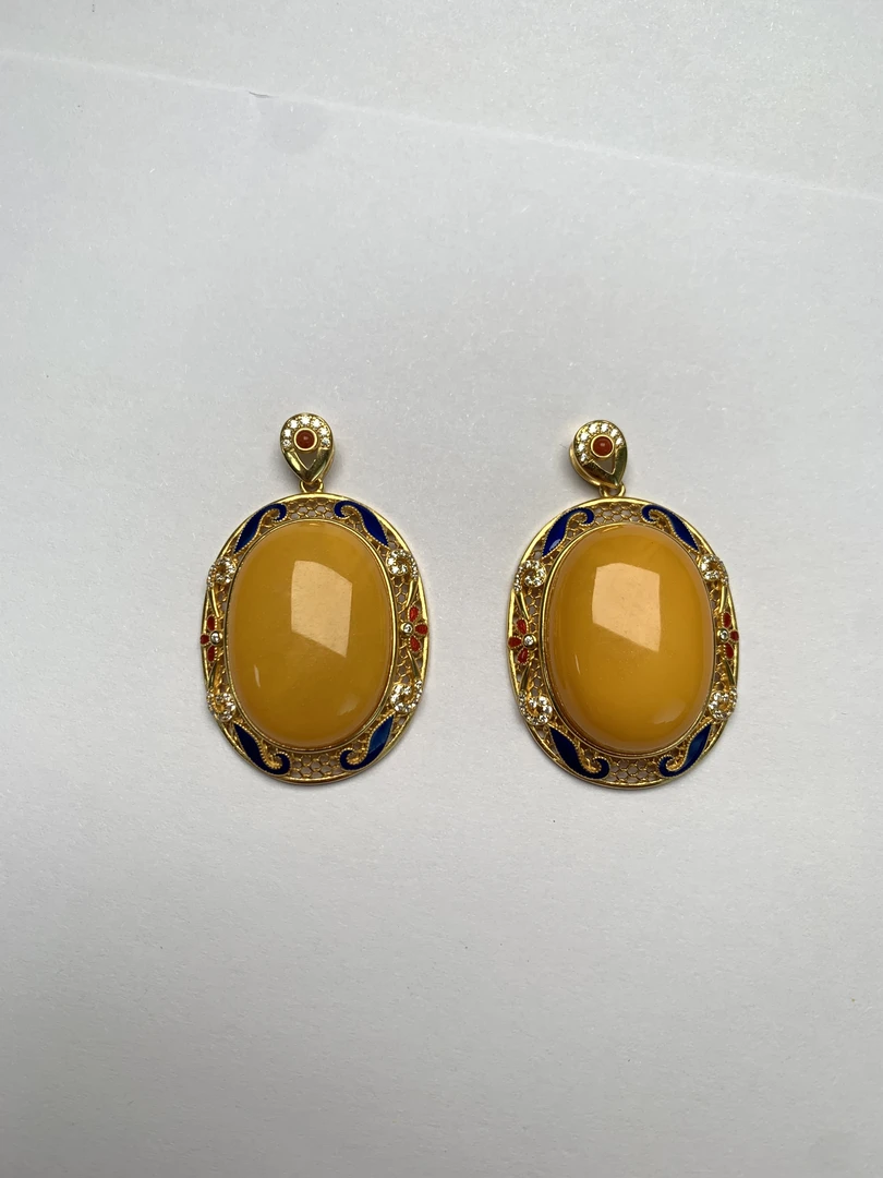 【翰平严选】8657/AC 蜜蜡蛋面吊坠 多样性发其一 Q