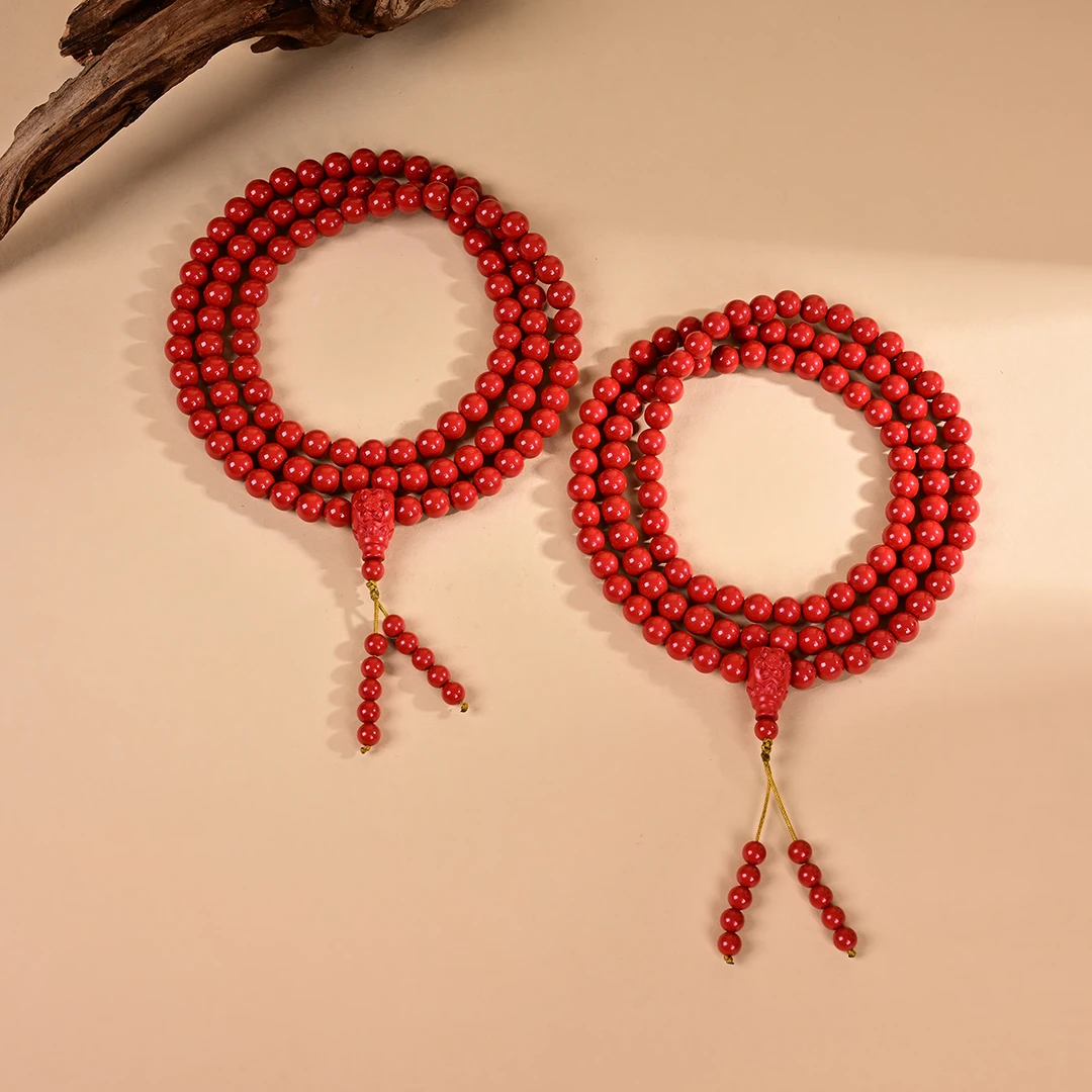 含辰砂工艺品【云上叙】 V7770-M 朱砂长链-多样性发一件-8mm（甄选）