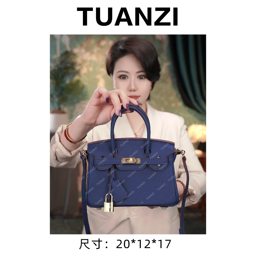 【高端玩家】铂20mini头层Togo牛皮手提女包 XKY-6826-电光蓝