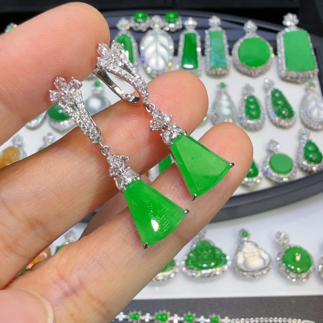 翡翠18K金镶嵌耳饰收到货48小时鉴赏期