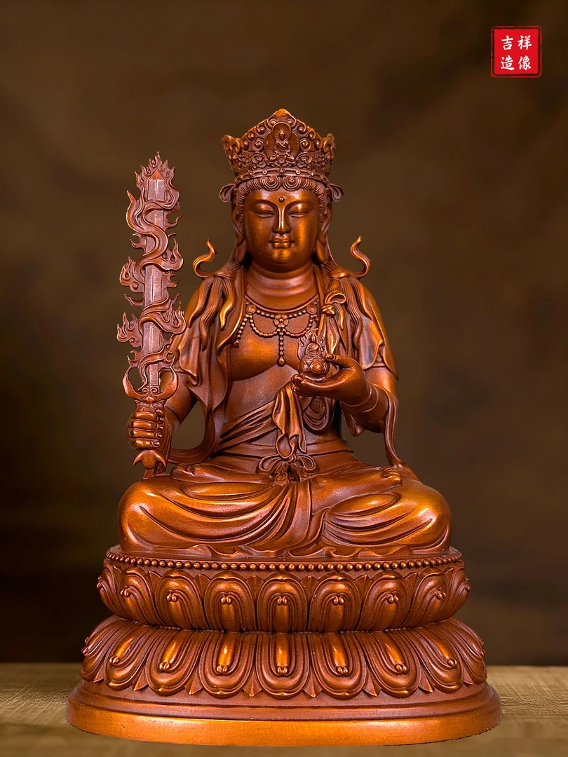 吉祥造像纯紫铜《虚空藏菩萨》家居纯紫铜造像艺术品摆件