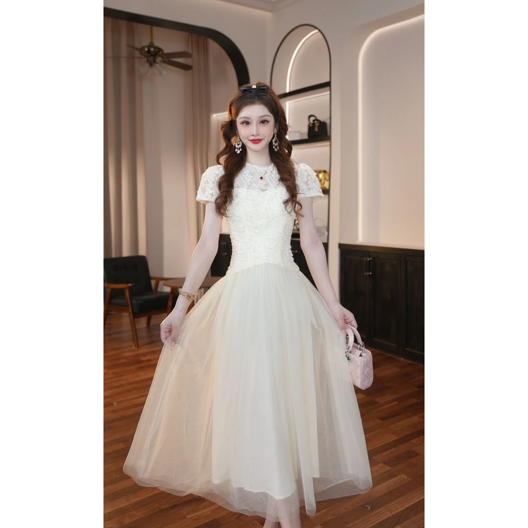 【晚晚定制】高贵修身显瘦连衣裙赫本风收腰连衣裙夏季小个子15416