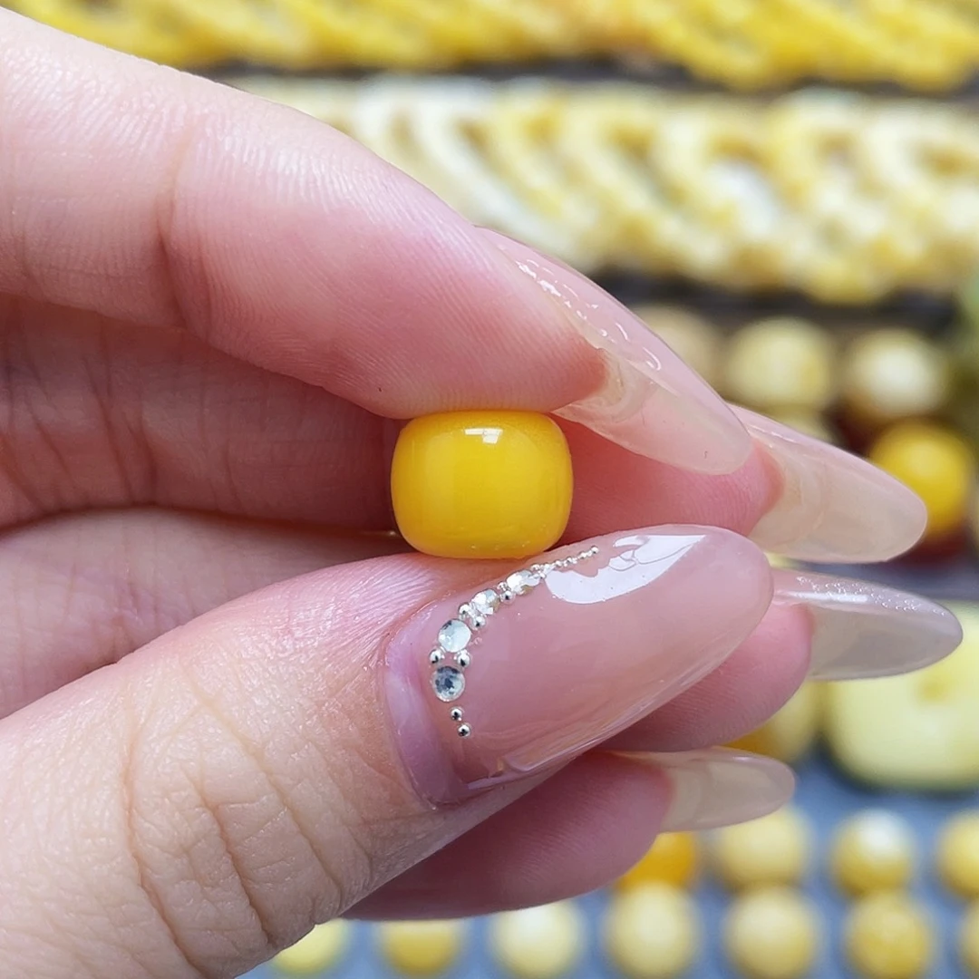 未镶嵌琥珀裸石蜜蜡氧化款老型9.9*7.8mm皮线