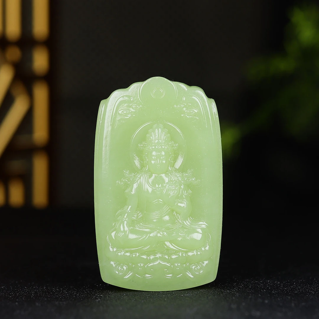 102163和田玉黄玉观音