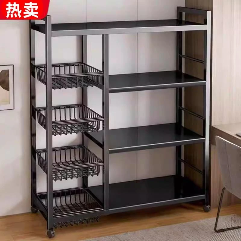 厨房置物架靠墙零食储物架子落地多层蔬菜收纳架家用多功能杂物架