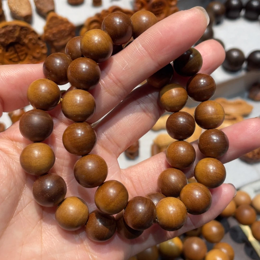 【闪购商品】檀香木手串/手链1.2横纹微瑕珠子随机发货一条