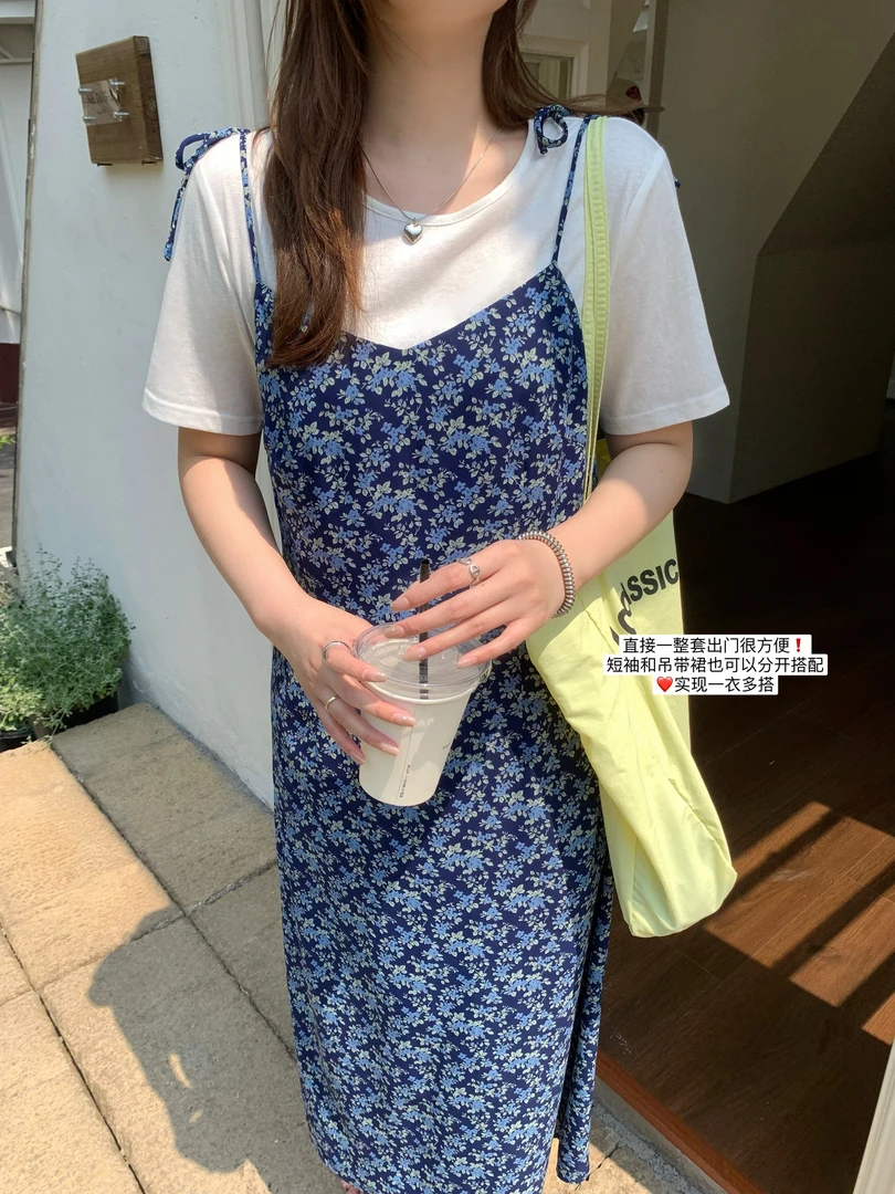 现货6965D大婉酱肉肉微胖定制【汉南洞姐姐T】圆领宽松简约纯色短袖