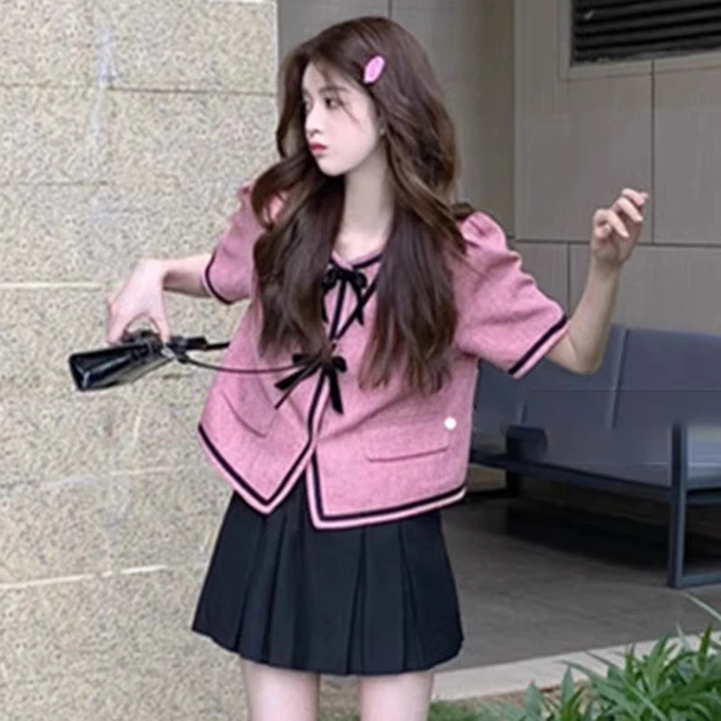 【两件套】【有里布】2025夏新款小香风上衣半身裙高级感两件套D1620