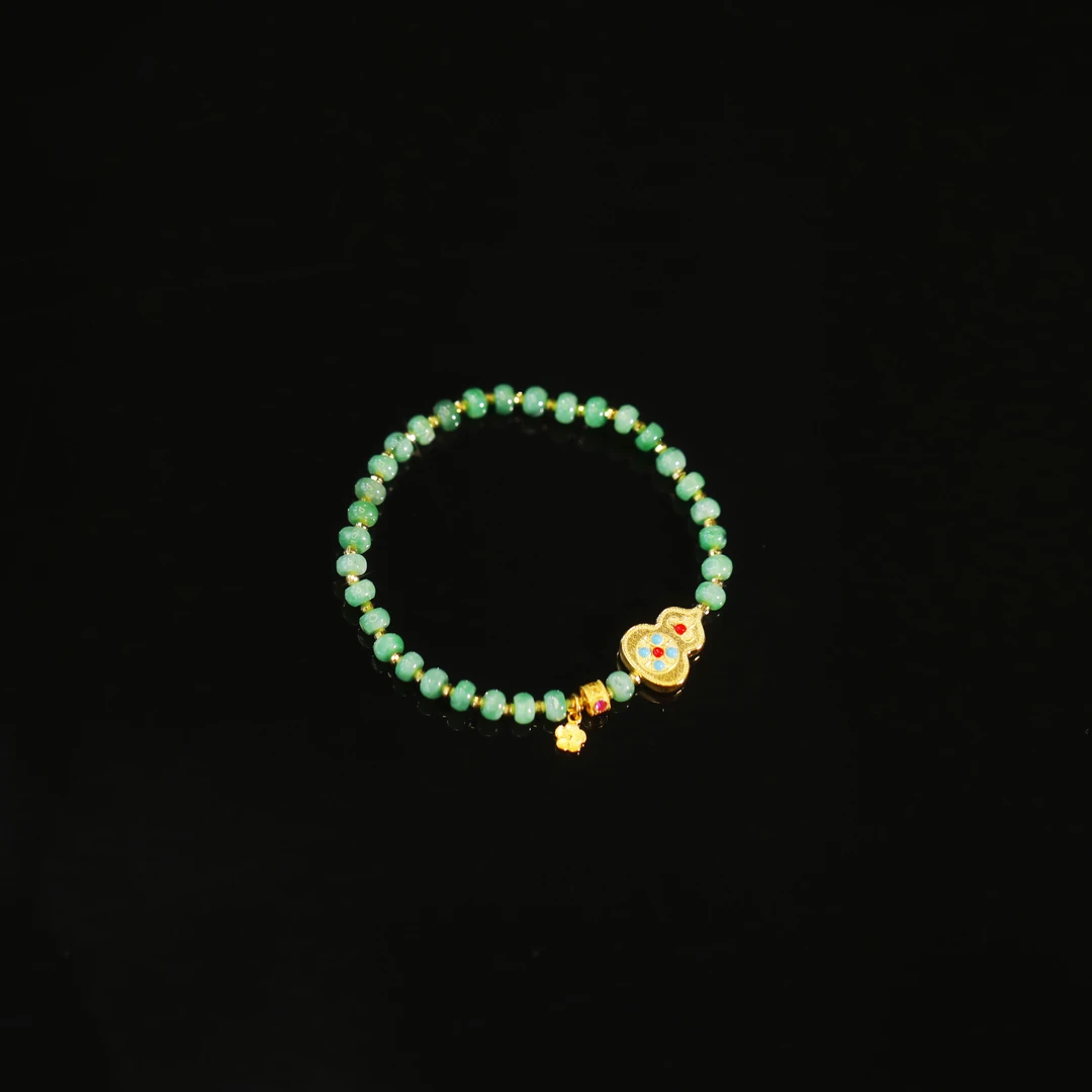 麦麦【泽兰】天然翡翠+18K 手串 多样性发一