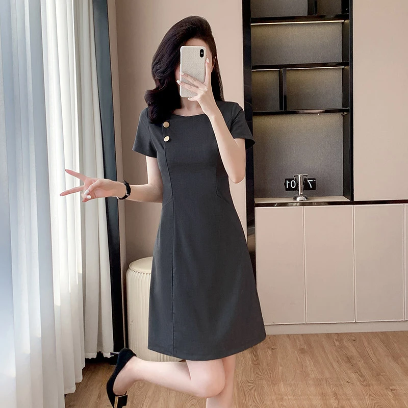 职业连衣裙女2025春夏新款气质工装珠宝黄金酒店美容院前台工作服