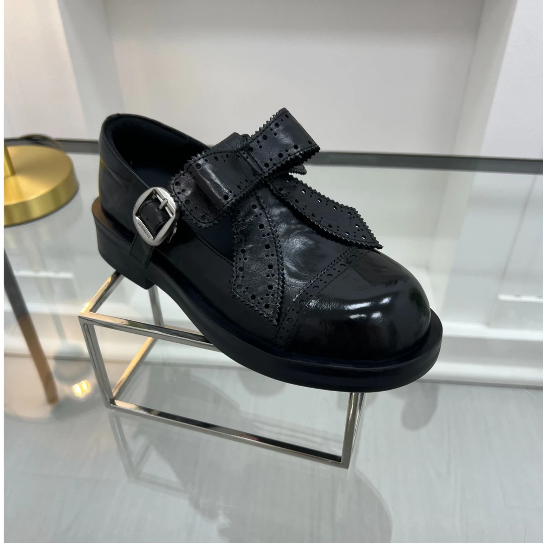 2176-3春季新款真皮蝴蝶结玛丽珍黑色女士甜美胎牛皮小皮鞋