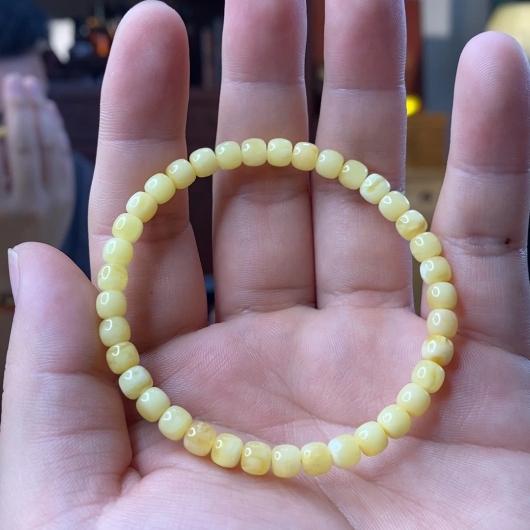 手链琥珀未镶嵌5.5mm精工老型微瑕