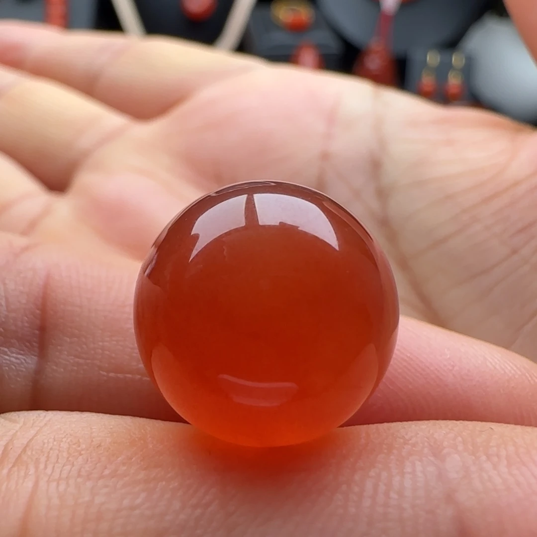 南红玛瑙未镶嵌圆珠15.4马牙