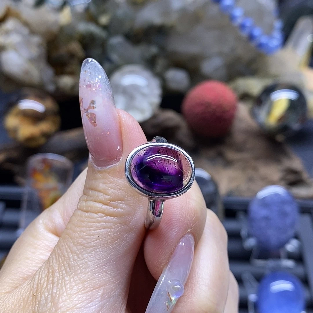 旷***生水晶珠宝半成品银S925镶嵌戒指