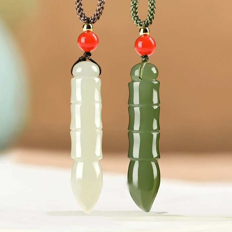 保真和田玉文昌笔吊坠男女学生状元笔玉佩本命年玉石毛笔挂件饰品