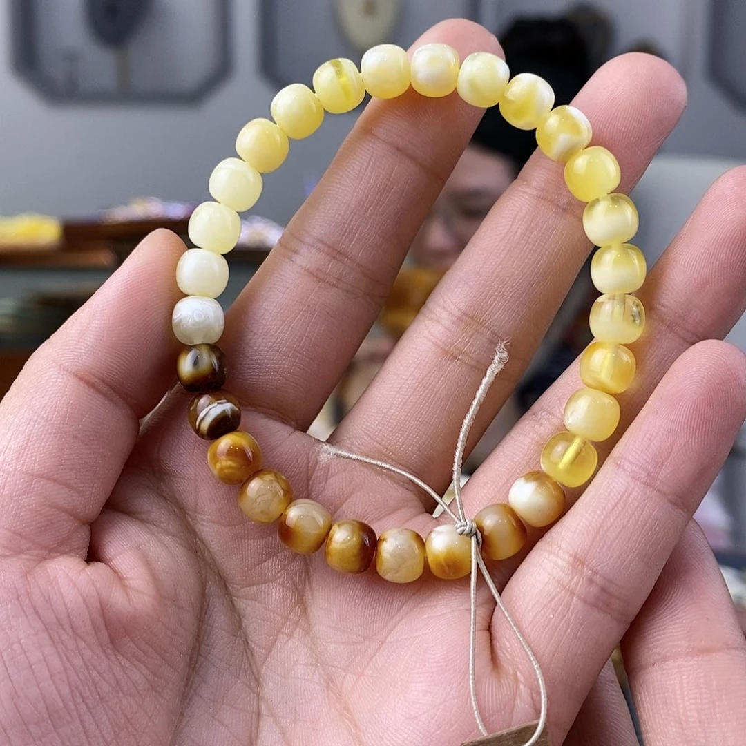 蜜蜡珠宝奇石未镶嵌蜜蜡手串7.0mm