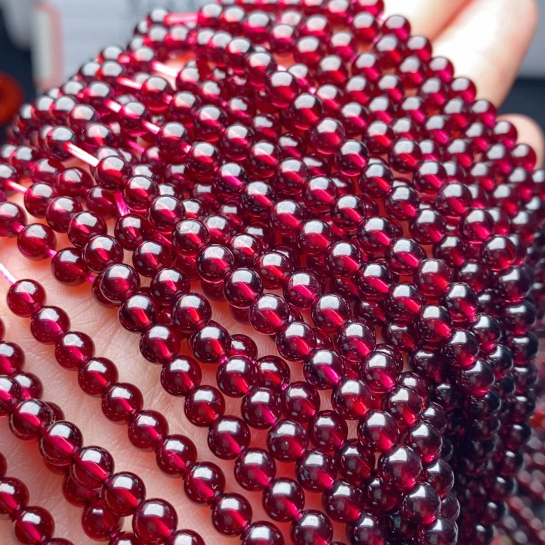 石榴石手链未镶嵌正红色