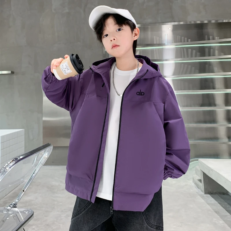 男童秋装冲锋衣外套户外运动中大童秋冬潮流夹克连帽风衣男孩衣服