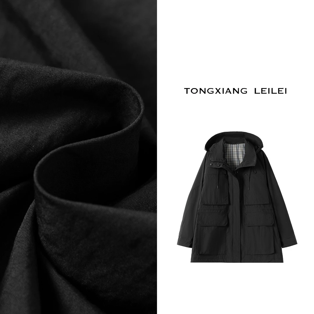 连帽常规优等品长袖中长款时尚上衣百搭休闲258206