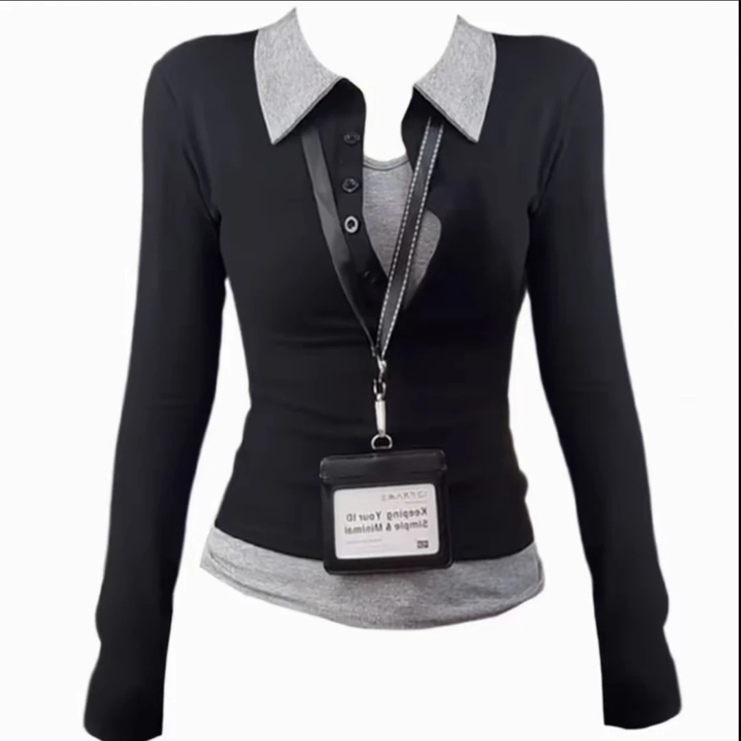 秋季新款美式辣妹风长袖上衣扣号直播间No退No换