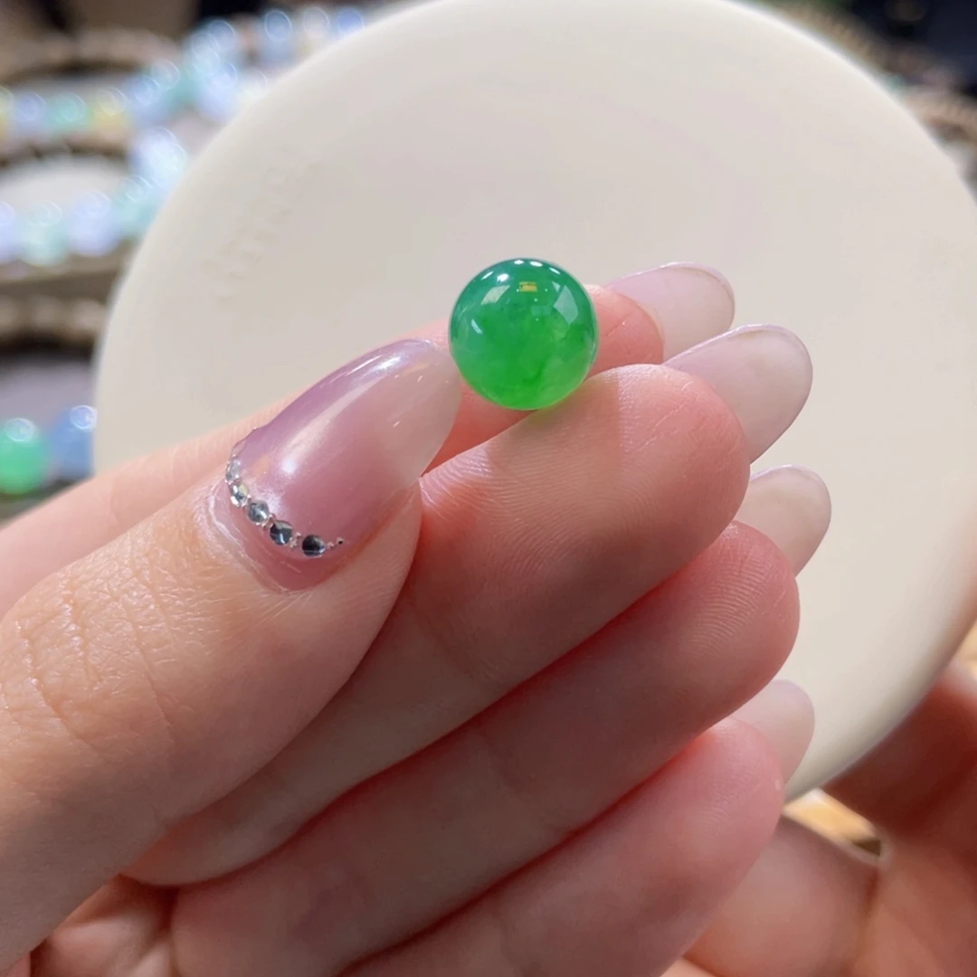 翡翠未镶嵌手链卡10.2浓阳