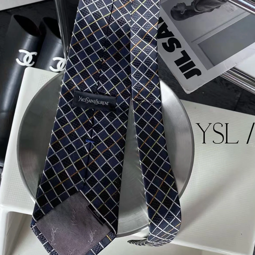 95新 YSL/圣罗兰 95新ysl格纹领带