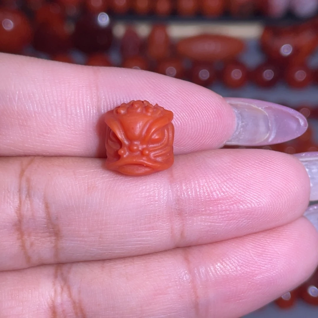 南红玛瑙未镶嵌醒狮