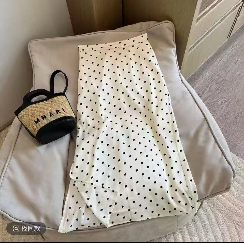 时尚波点长裙气质春日慢人风沙丘废土风高质感穿搭长裙5069