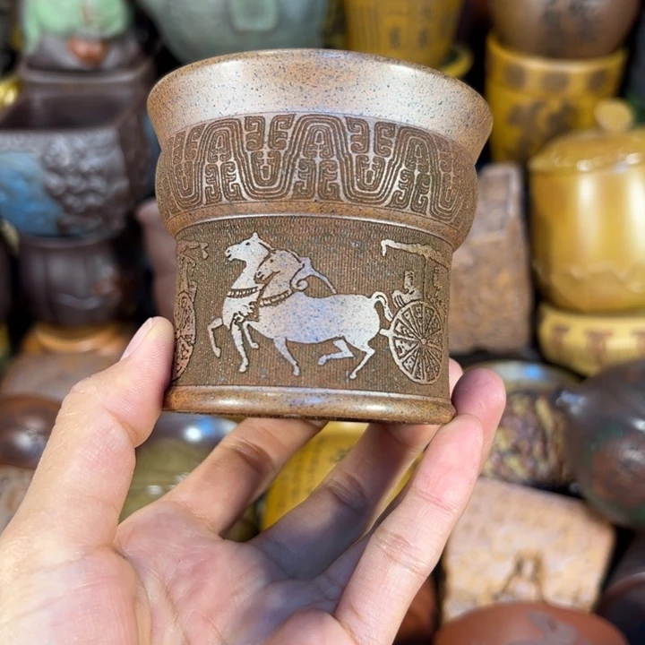 紫砂茶杯宜兴紫杯子