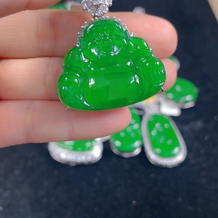 翡翠银S925镶嵌吊坠(不含链)