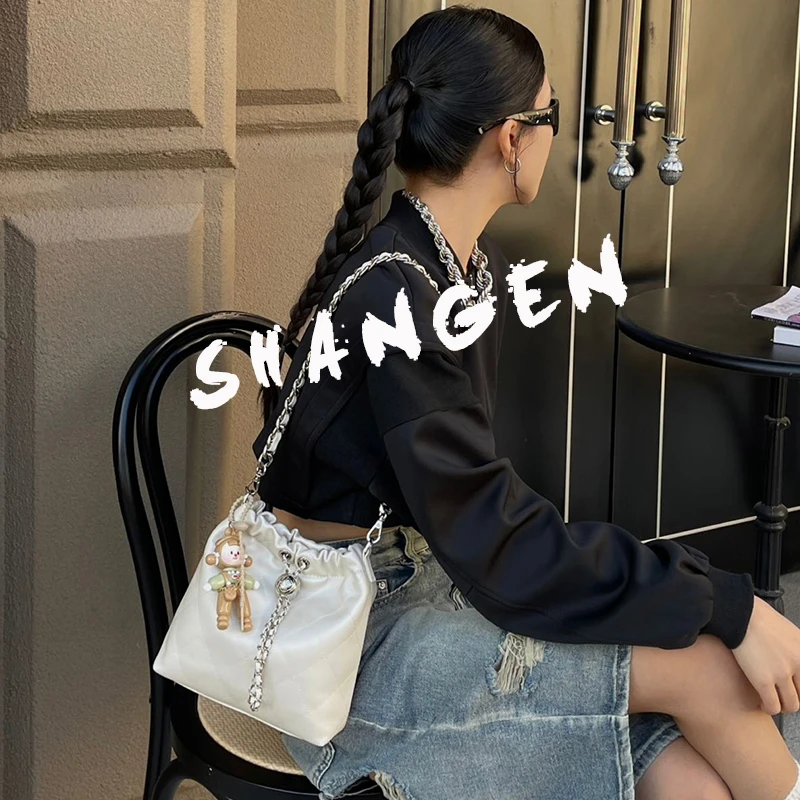 【尚恩CC】ZT-D7168-科技白-21*7*20轻奢时尚女士新款单肩斜挎包