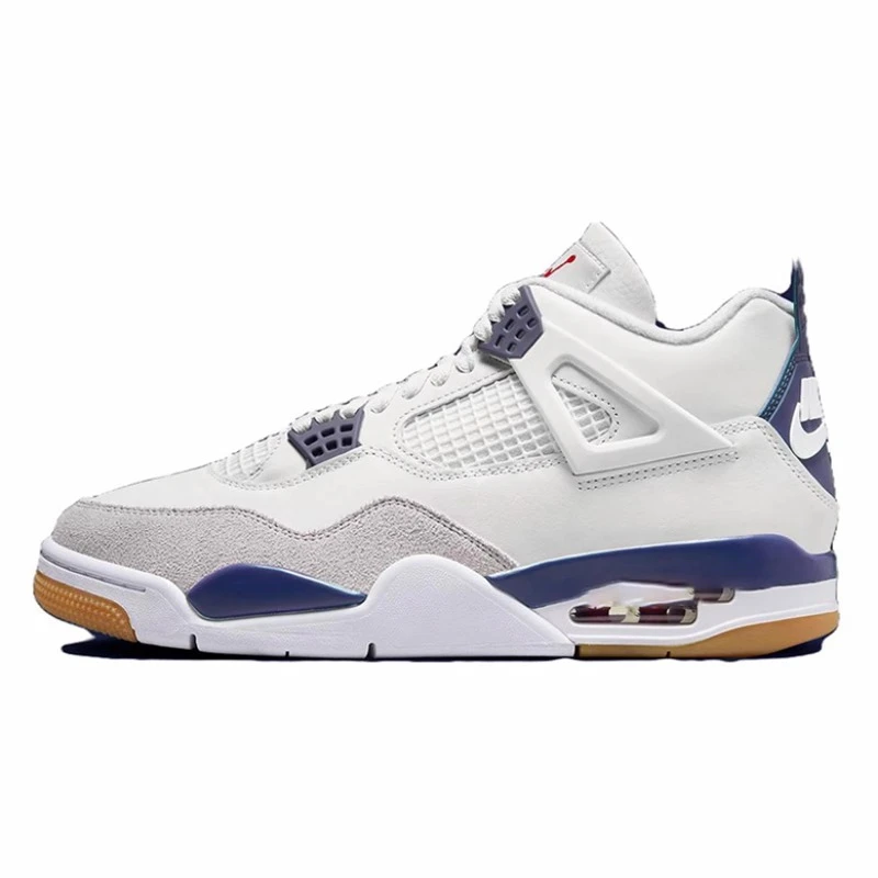 NIKE/耐克SB x AJ4 白蓝男女复古低帮运动休闲篮球鞋 DR5415-100
