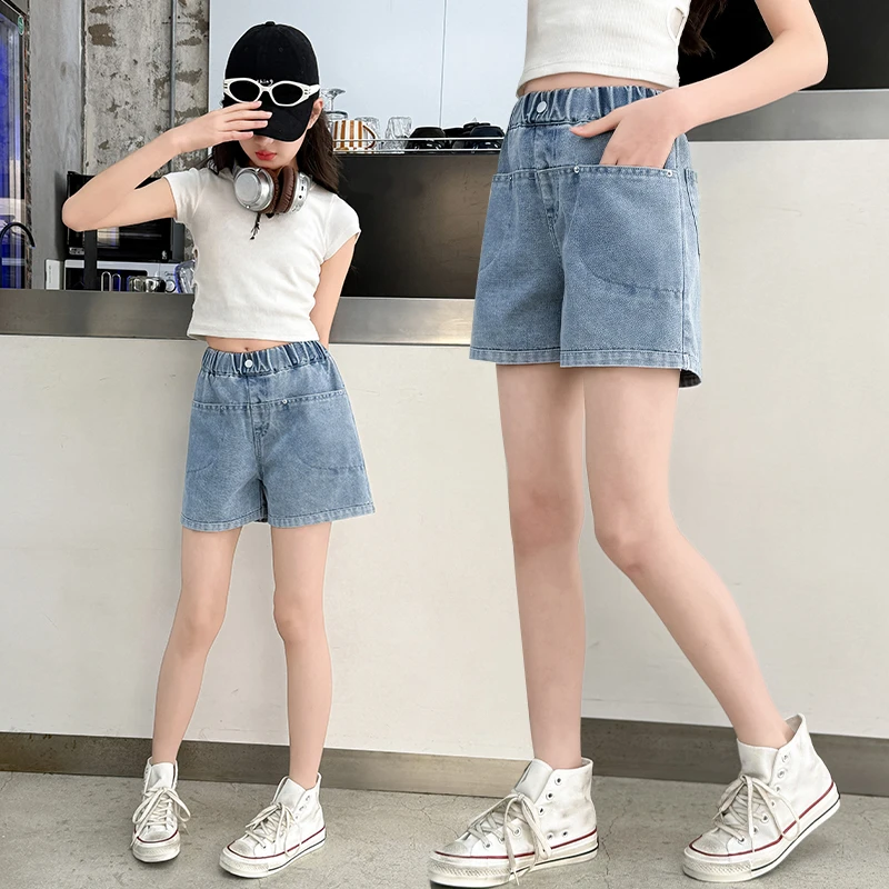 女童裤子夏季薄款儿童牛仔短裤夏装新款洋气外穿中大童小女孩夏款