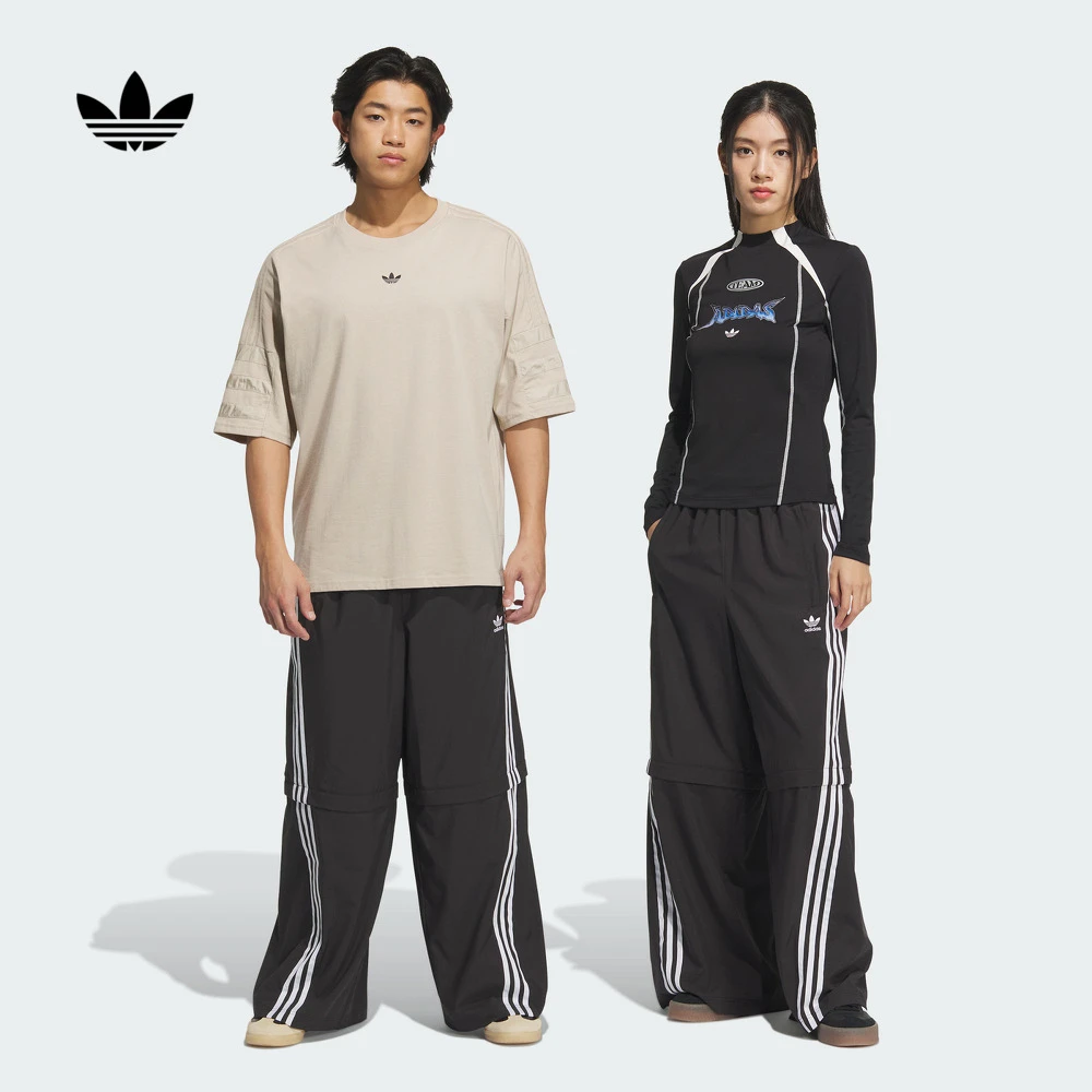 阿迪达斯三叶草 情侣款宽松可拆卸舒适运动裤男女款adidas KD8211