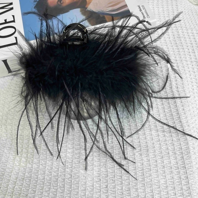 【小魏总珠宝】鸵鸟毛抓夹13cm