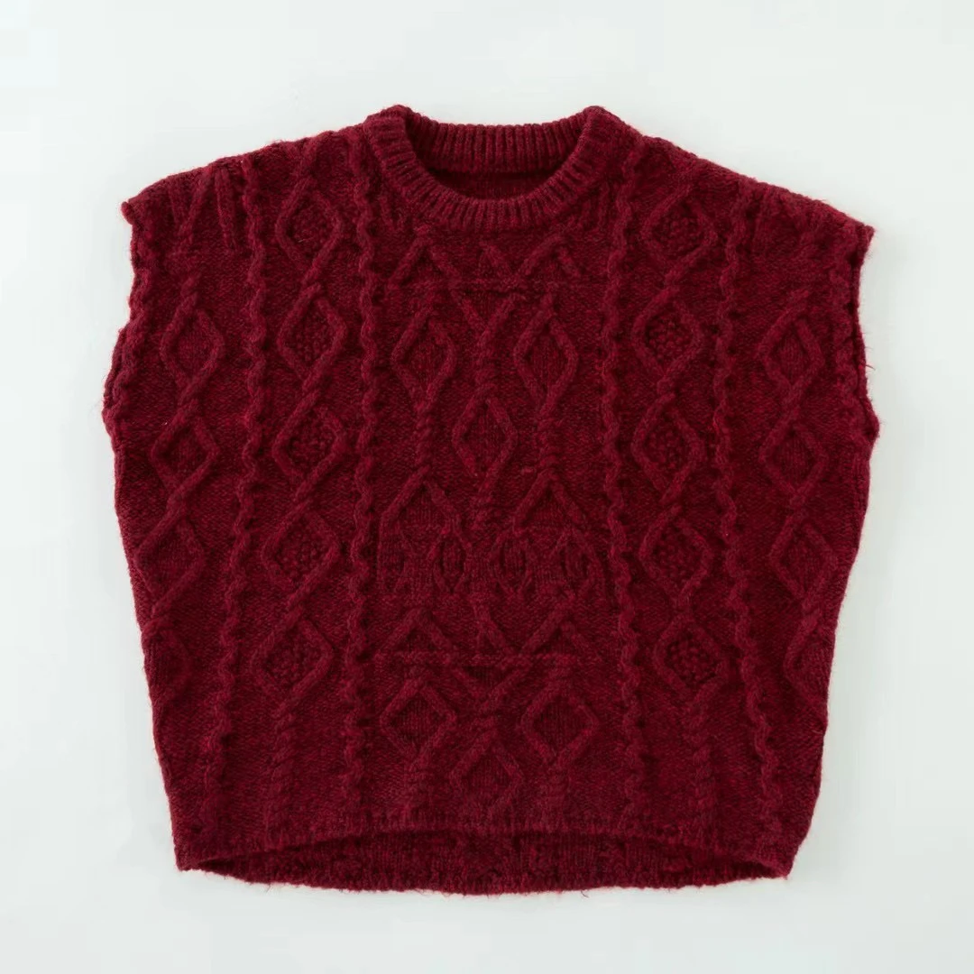 布衣小铺推荐～原创垒土绞花马甲MJ3068