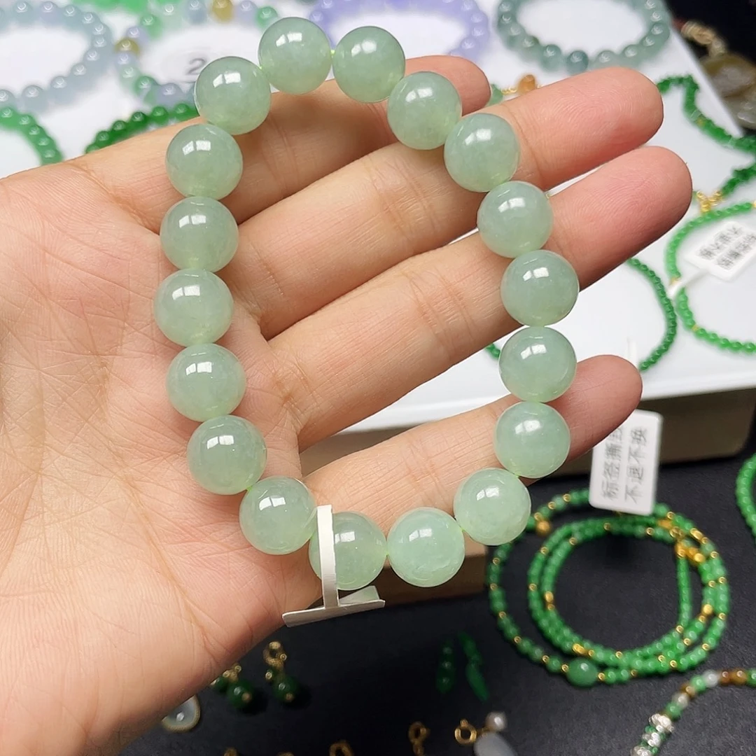翡翠未镶嵌手链天然缅甸翡翠A货卡11.4