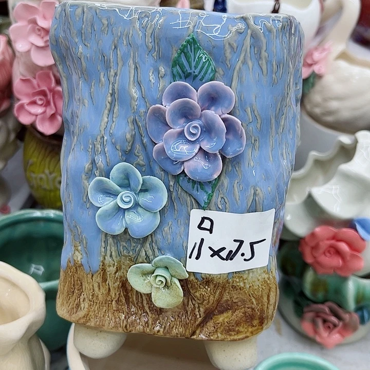 多肉绿植陶瓷花盆9.9包邮，有孔