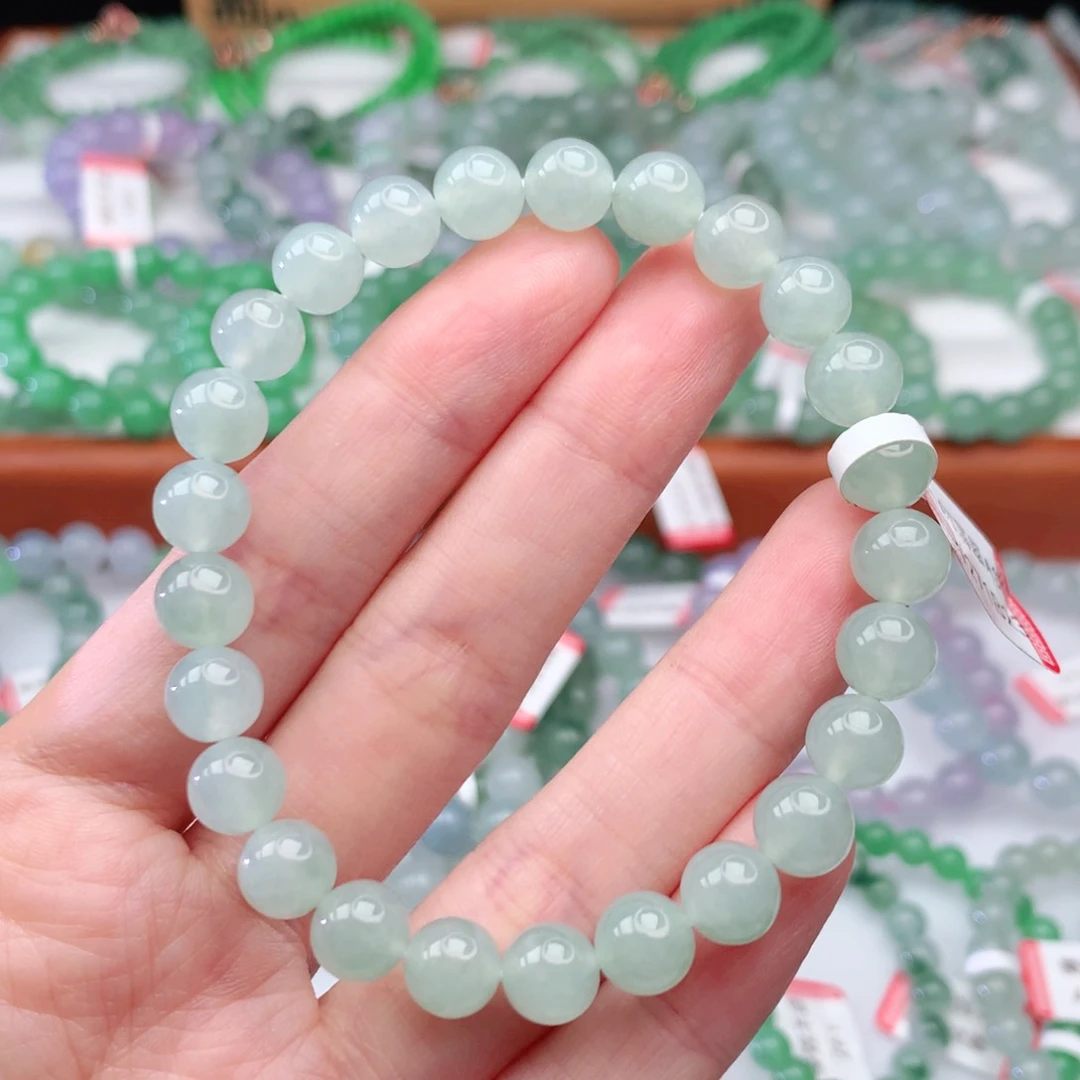 翡翠手链未镶嵌陈**生翡翠8mm
