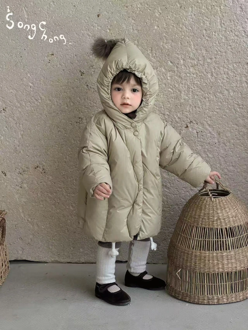 Song.chong正品松虫脚丫精灵帽羽绒外套新国标90白鸭绒
