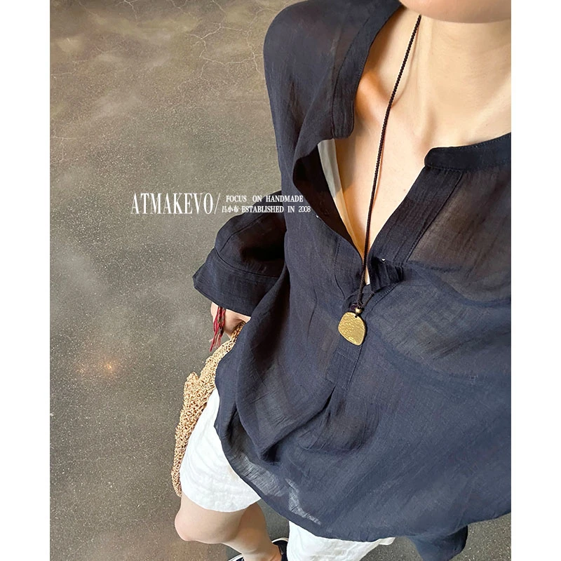 吕小布 | 老钱主义 苎麻天丝混纺新中式时尚元素长袖衬衣0525