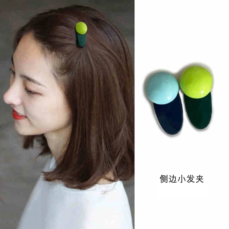 女士刘海八字发夹侧边夹可爱鸭嘴夹短烫发发卡夹子头饰短发2025