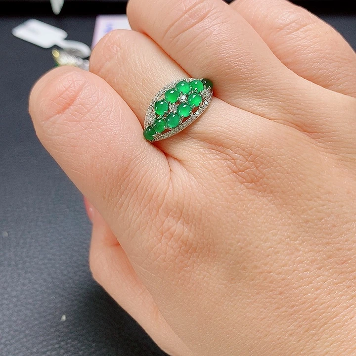 银S925镶嵌戒指翡翠