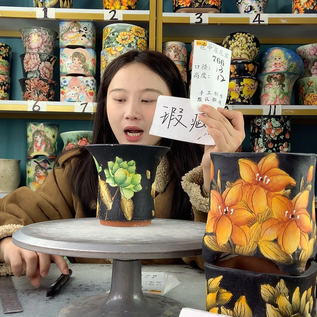 陶景德镇手工花盆766