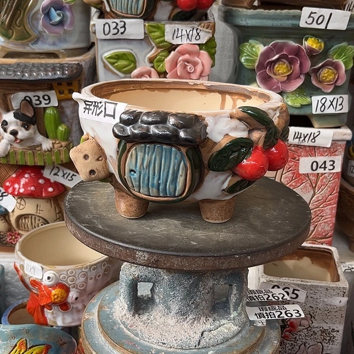 粗陶材质多肉花盆