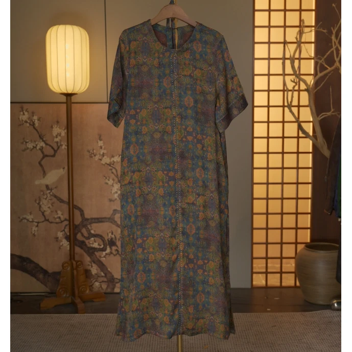 【曲院风荷连衣裙】中式国风连衣裙2867